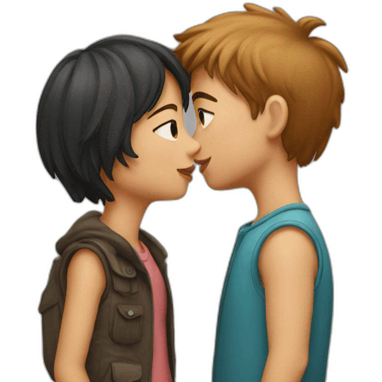 Boy kissing a girl emoji