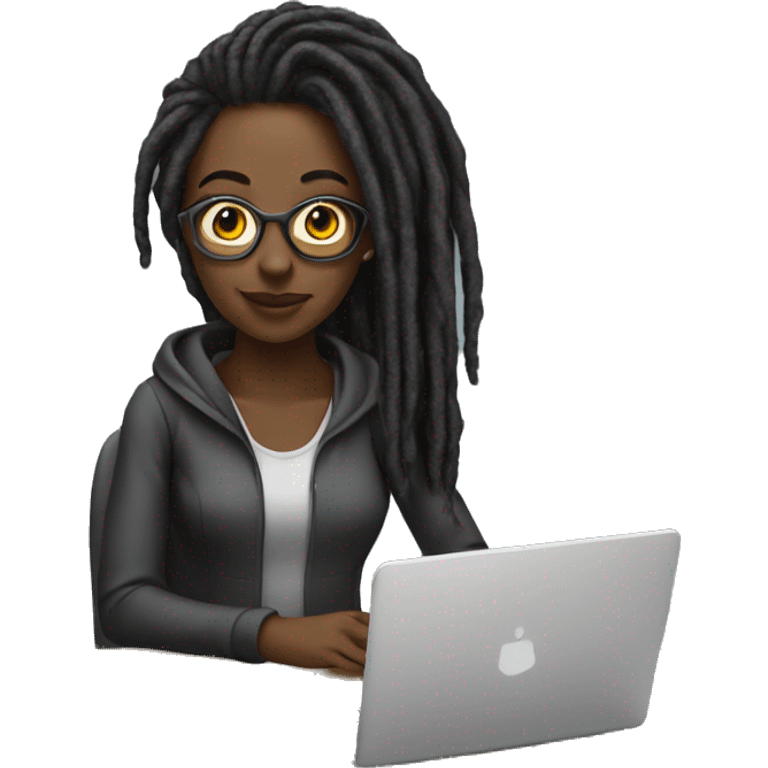 startup-designer-with-laptop-young-black-woman-dreads emoji