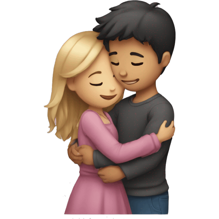 Girl hugging boy  emoji