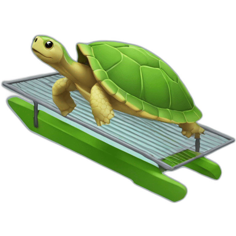 Tortue qui fait du trampoline emoji