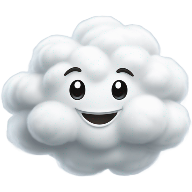 emoji of a fluffy white cloud in a lively dance. cartoon style. cheerful expression. isolated cutout. emoji