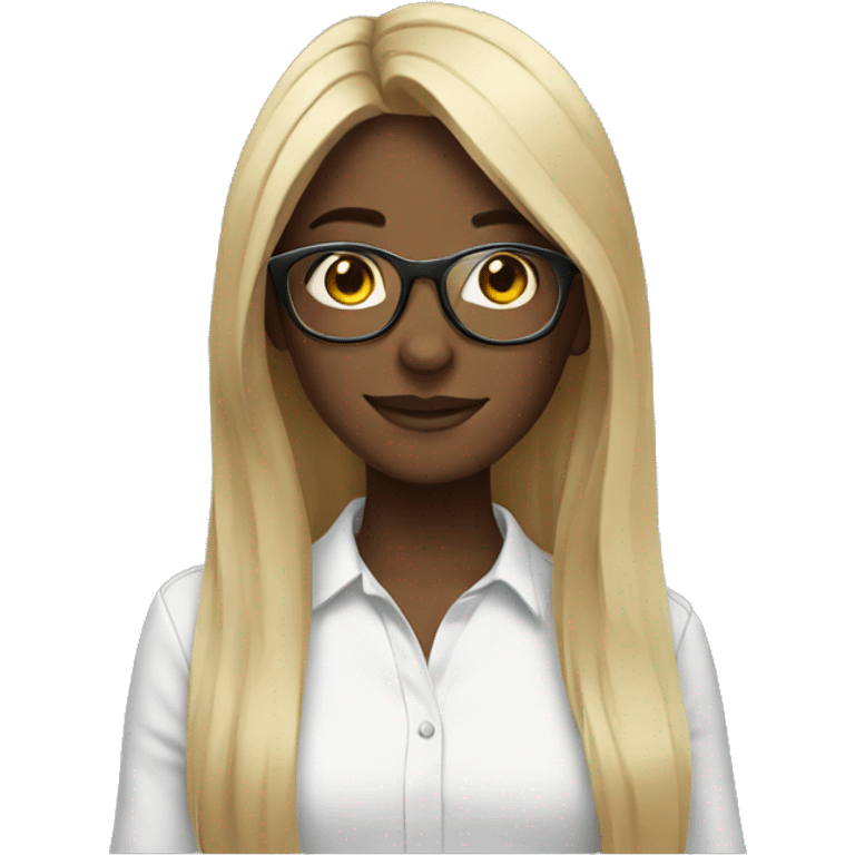 girl with glasses and longhair emoji