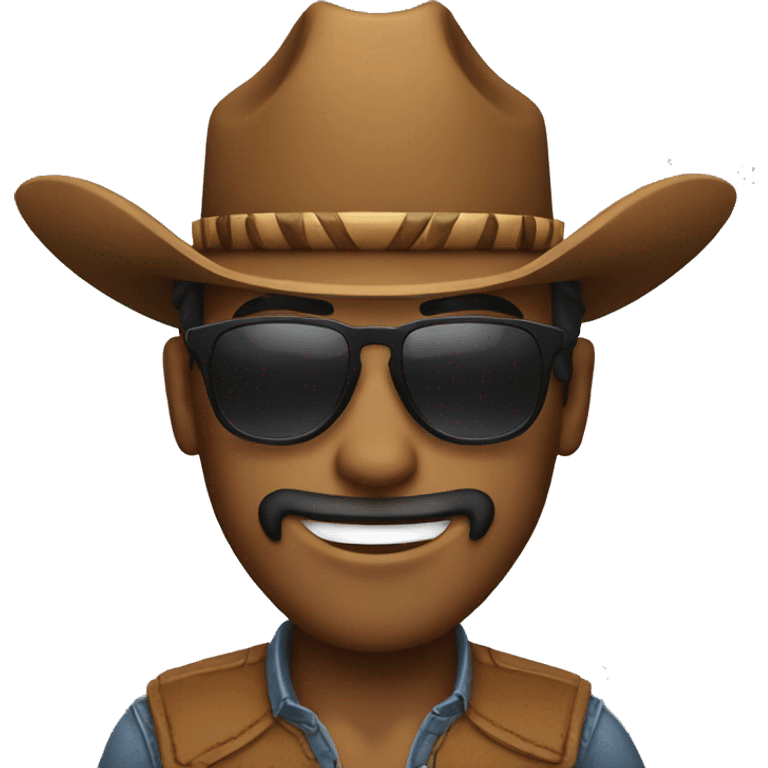 cowboy with sunglasses smirking emoji