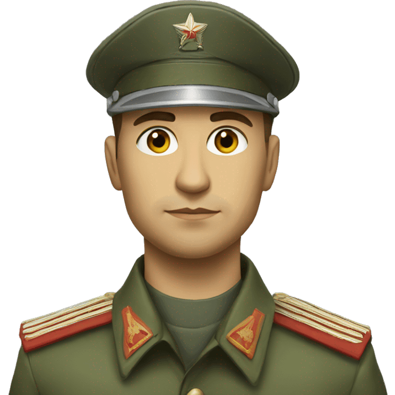 realistic ussr soldier serious with military takes emoji