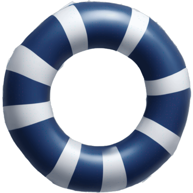 inflatable floating navy blue ring with white stripes  emoji