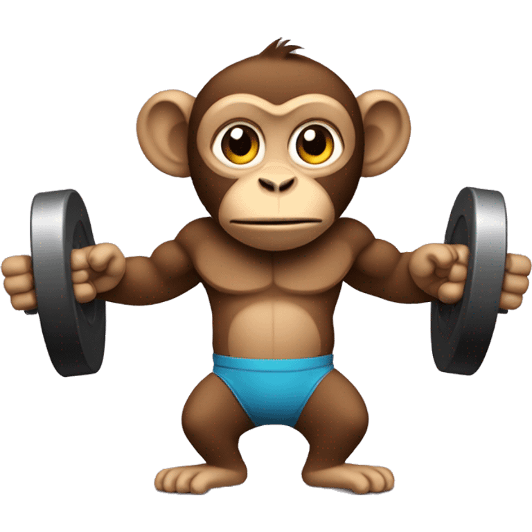 Monkey lifting weights emoji