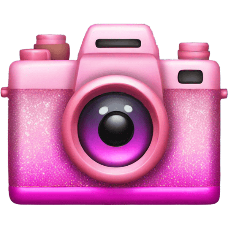 Pink ombre camera with glitter  emoji