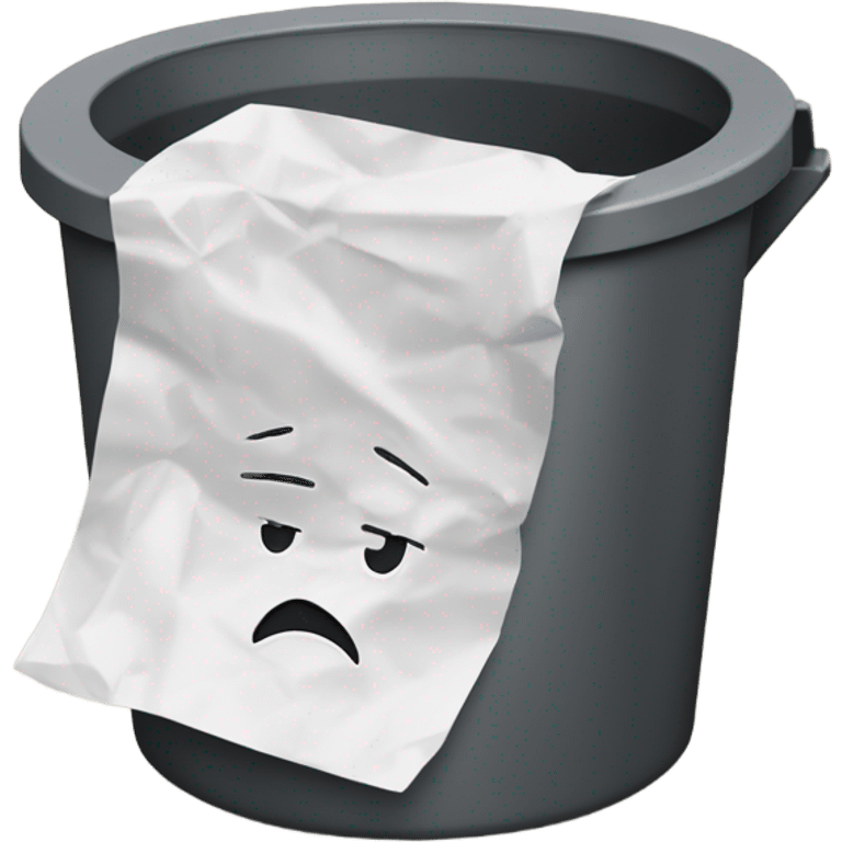 a crumbled paper on a trash can emoji