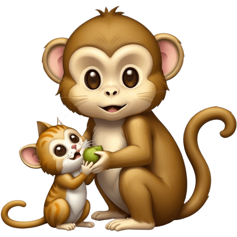 Monkey eating a cat  emoji