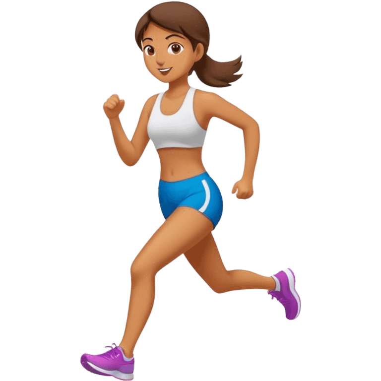 Girl doing jogging emoji