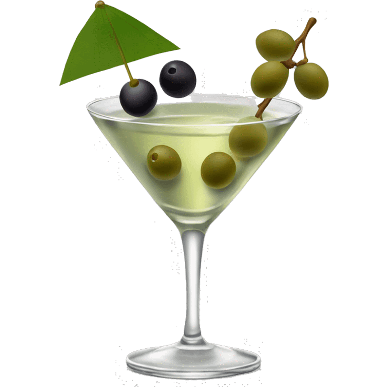 Dirty martini with olives on pick emoji