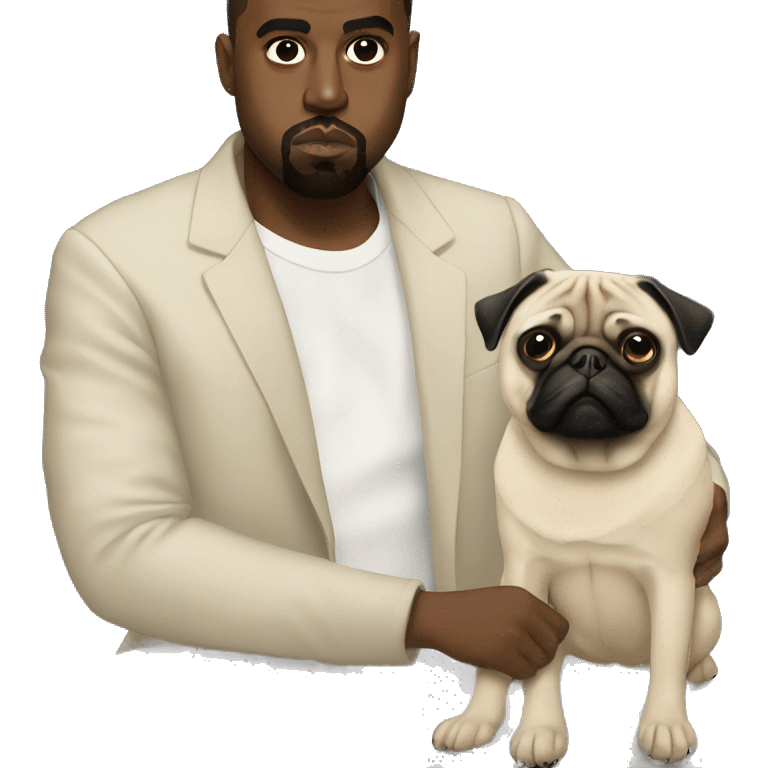 kanye west with pug emoji