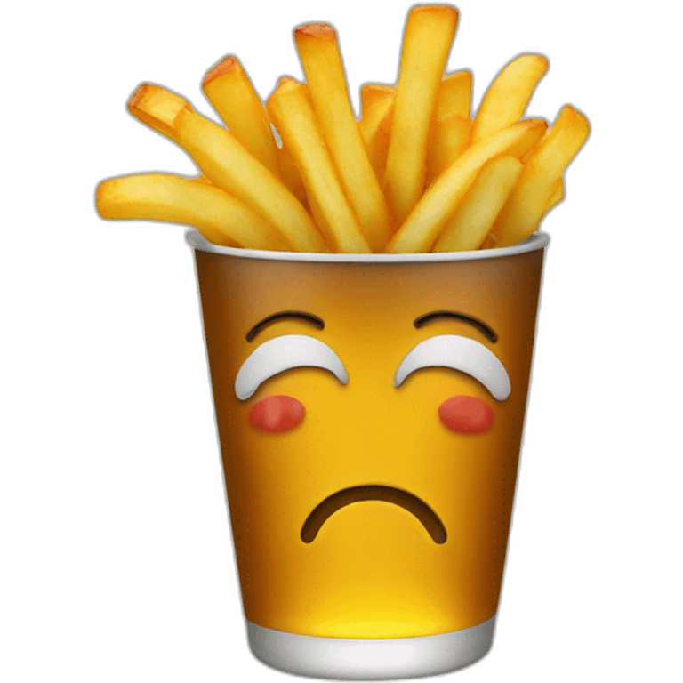 fries drinking beer emoji