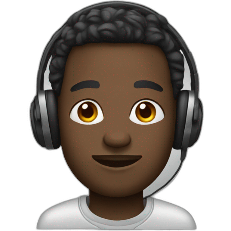 African man with earphones emoji