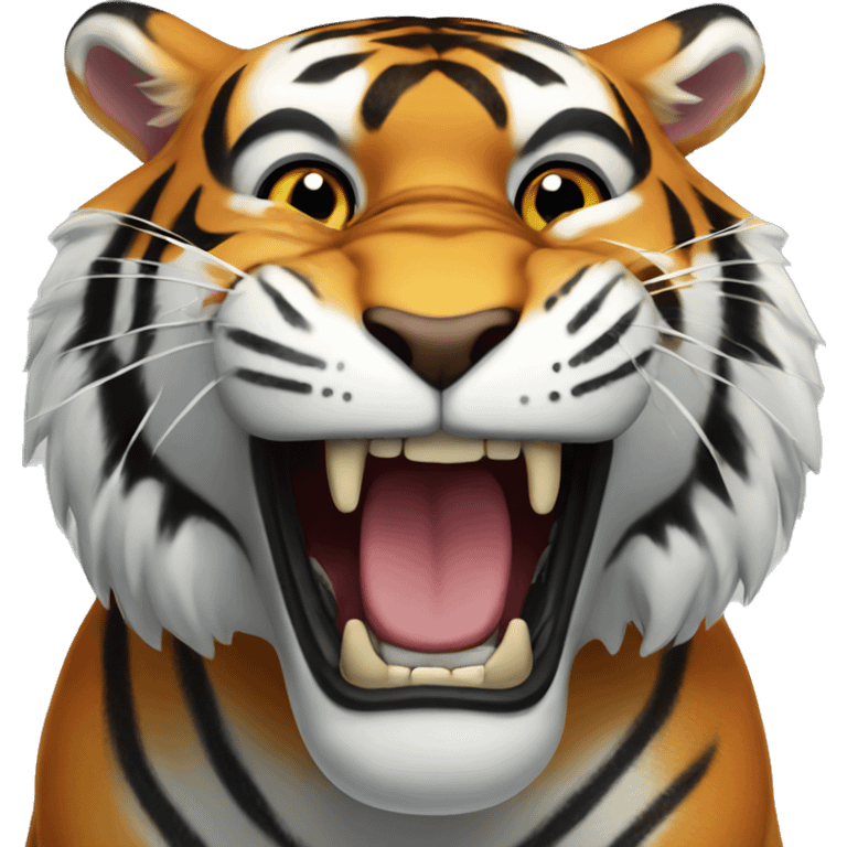 a tiger with strong gums emoji