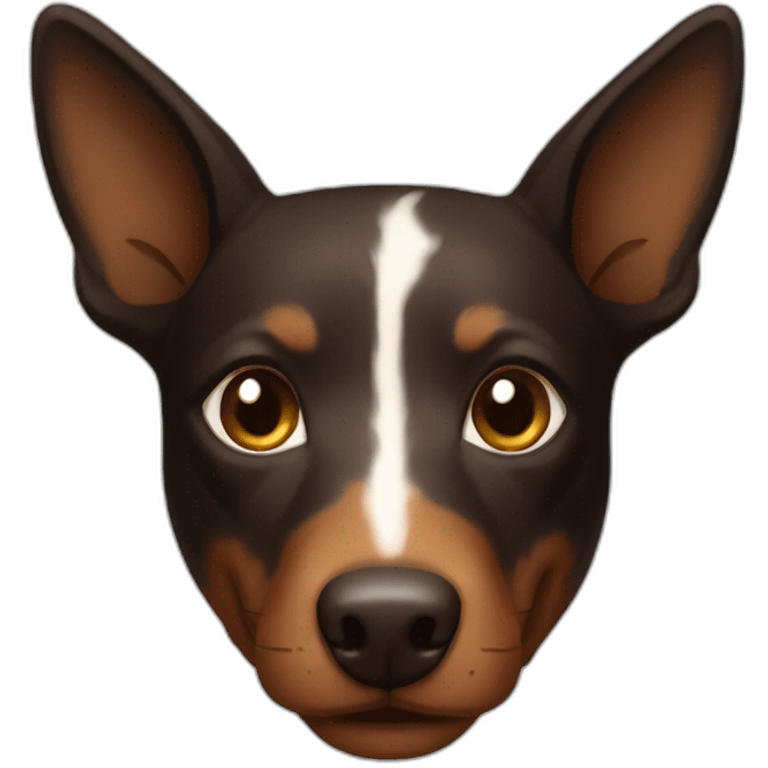 Dark brown Kelpie head emoji