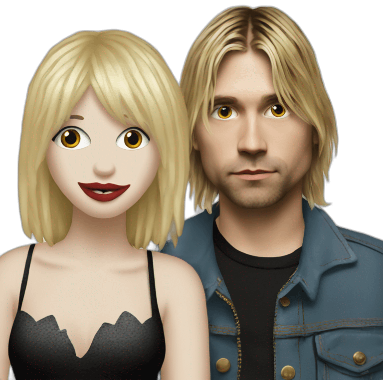 Courtney love with Kurt cobain emoji