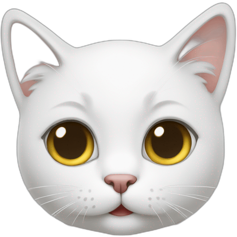 white cat speaking Brazilian emoji