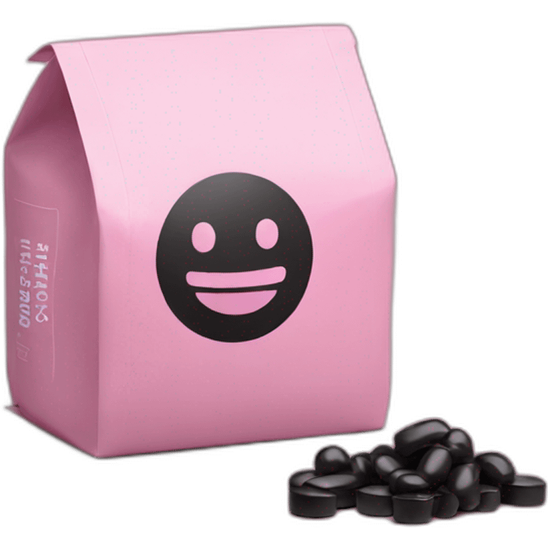 Supplements with pink and black packaging  emoji