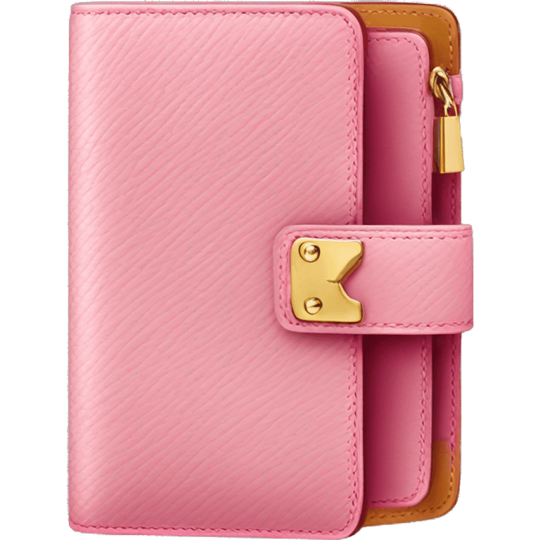 Lous Vuitton wallet womens with a pink clasp emoji