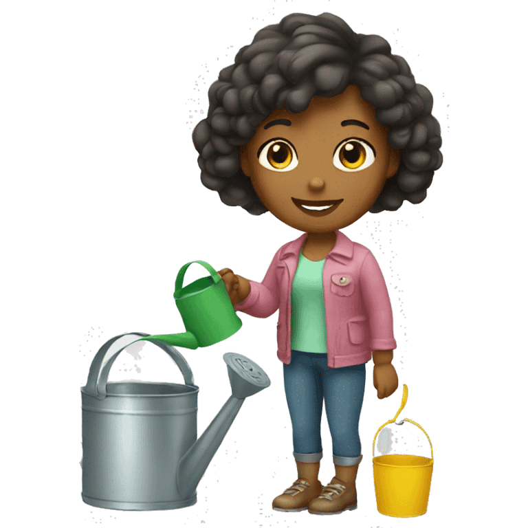 girl with watering can emoji