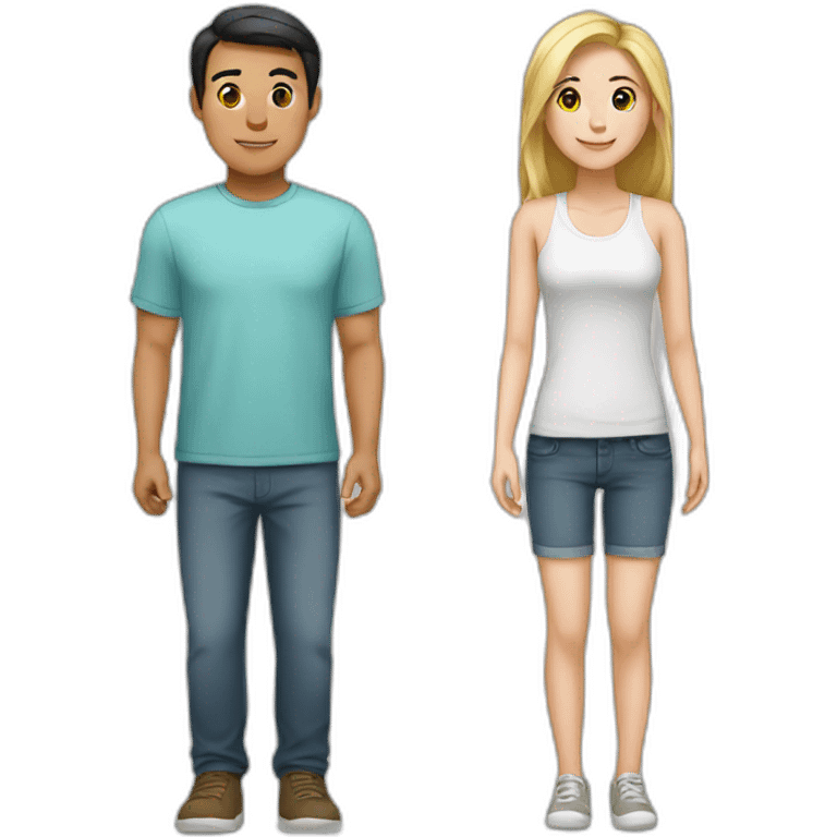 asian male and white female toegether emoji