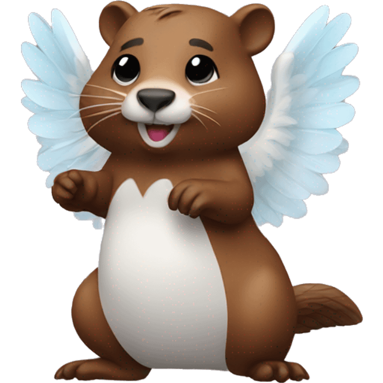 Beaver with angel wings emoji