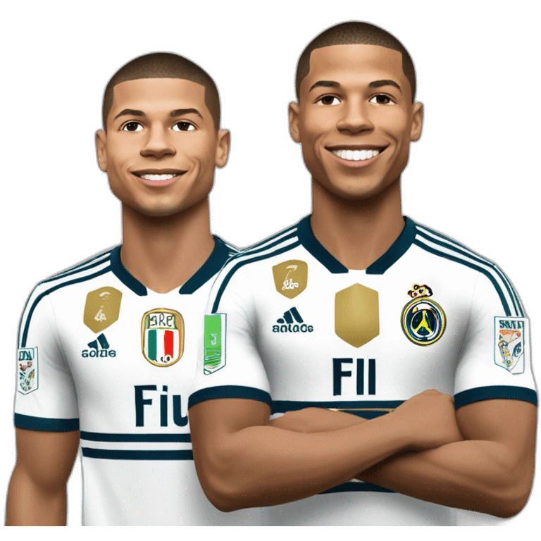 Mbappe et  Ronaldo  câlins emoji