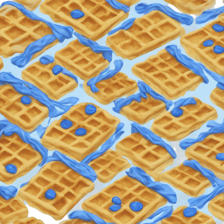 Blue breakfast waffles emoji