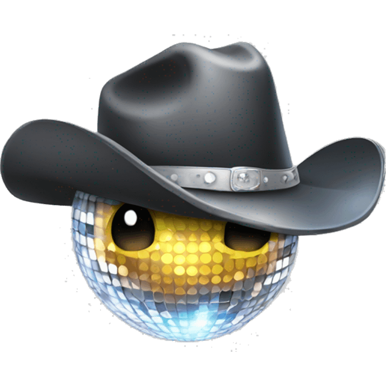 Mirrorball with cowboy hat emoji