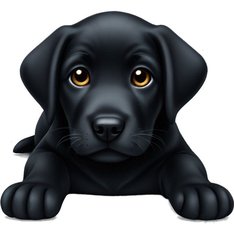 Black Labrador puppy laying  emoji