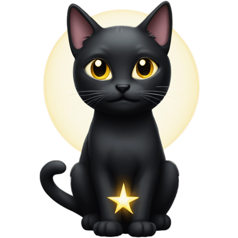 Black cat with halo emoji