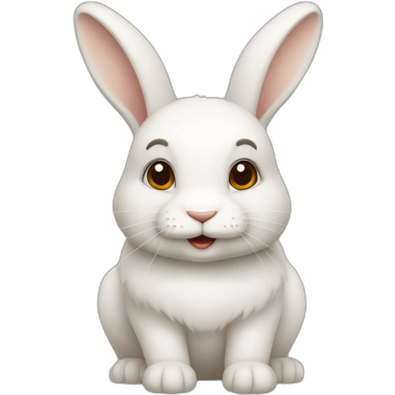 Lapin nain blanc marron emoji