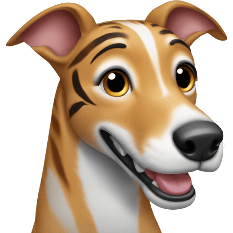 Fawn tiger greyhound smiling  emoji