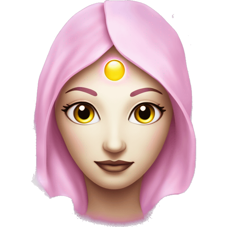 Pleiadian radiant glowing diva woman female third eye pink emoji