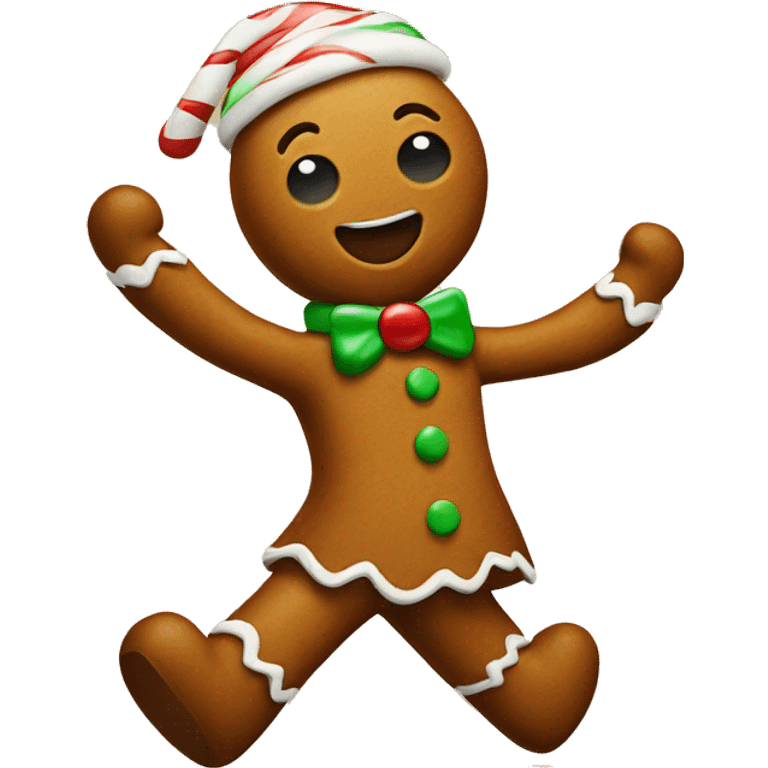 Dancing gingerbread man emoji