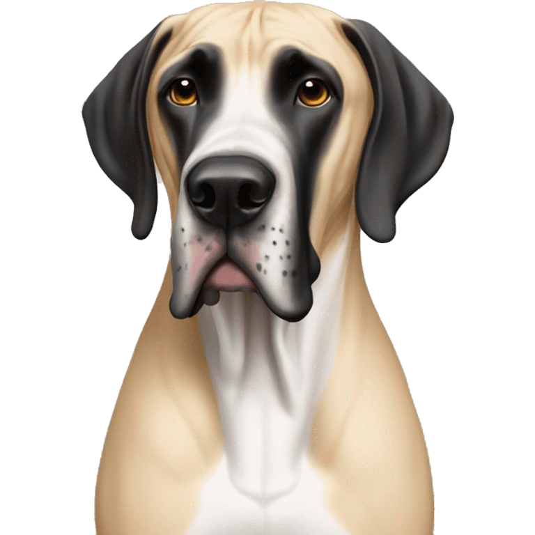 Tan Great Dane with black Great Dane  emoji