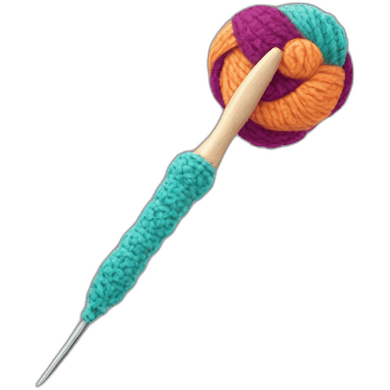 crochet hook and yarn emoji