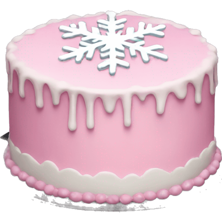 Pink snowflake cake emoji