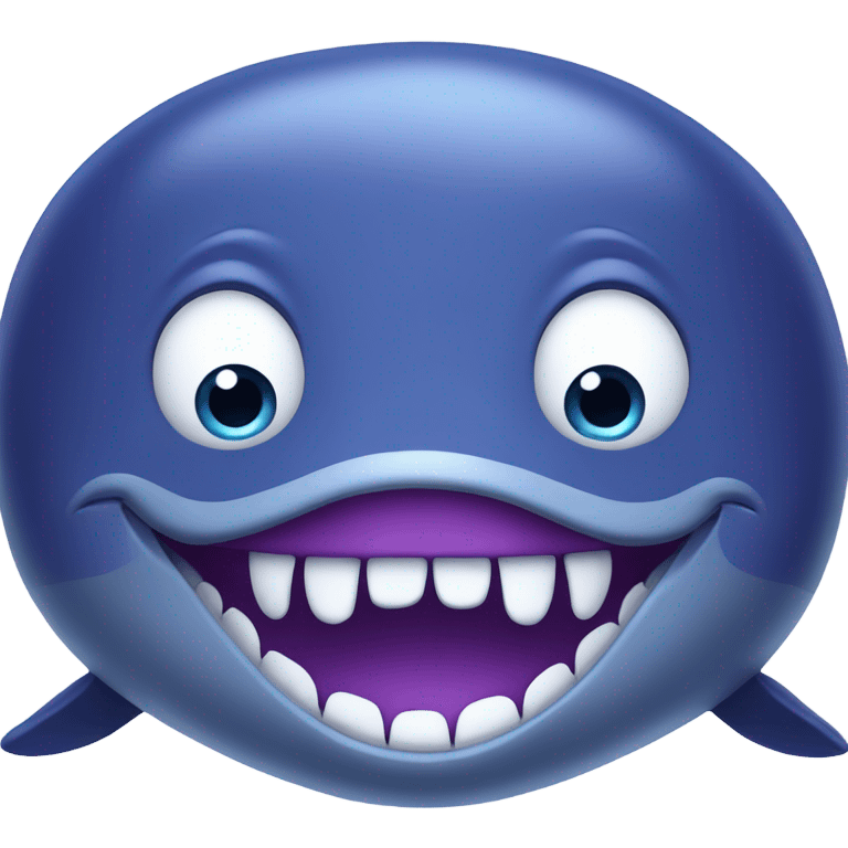 Blue whale purple, open mouth emoji