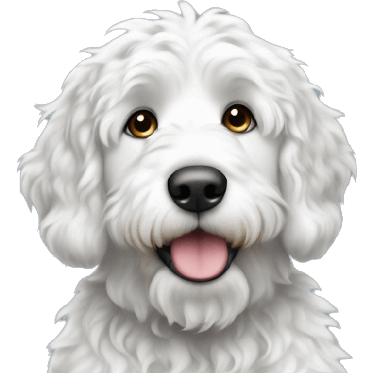 White with grey spots bernedoodle  emoji