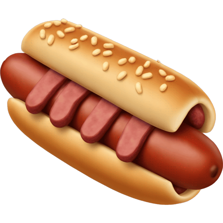 Perro salchicha disfrazado de hotdog emoji