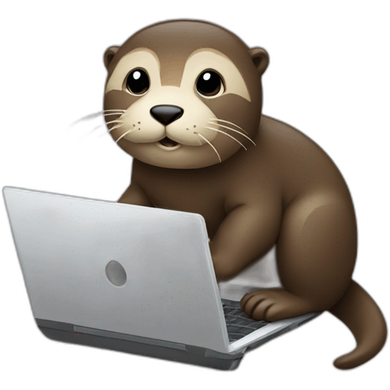 Coding laptop otter emoji