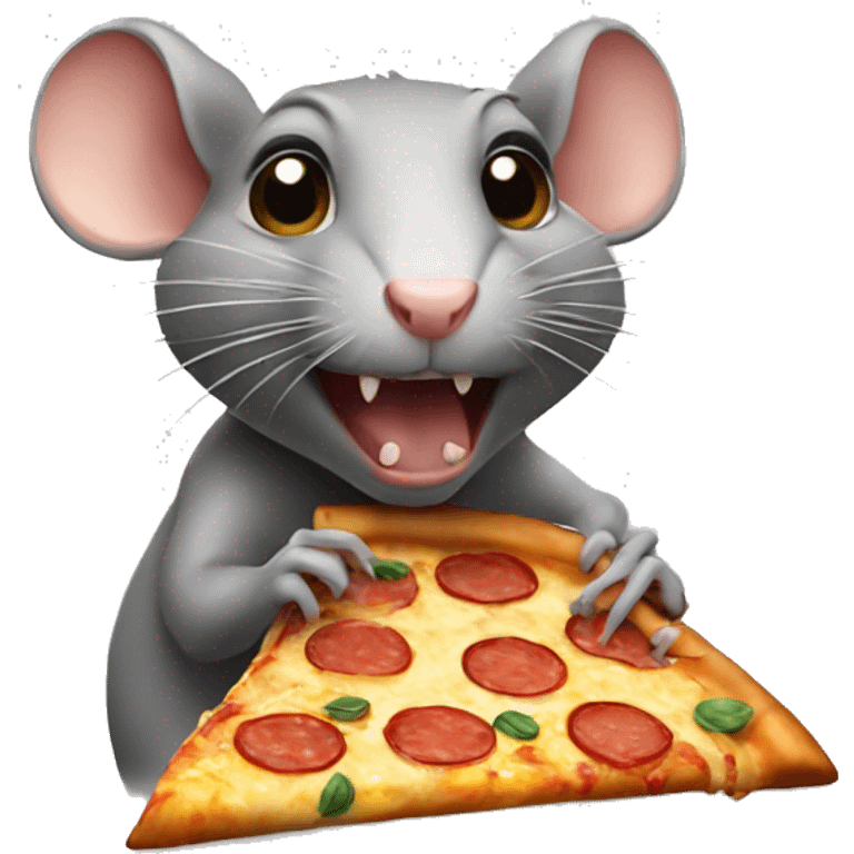 rat  eating PIZZA  emoji