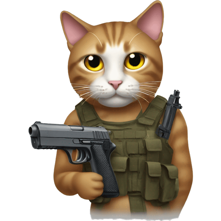 Cat with gun emoji