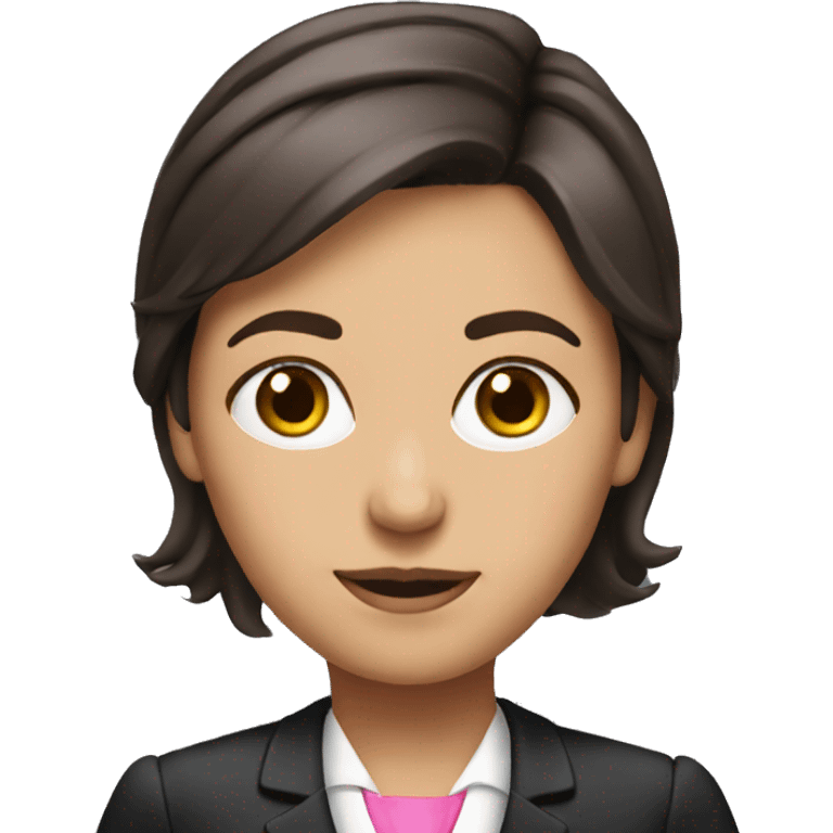 Brunette lawyer with pink suor emoji