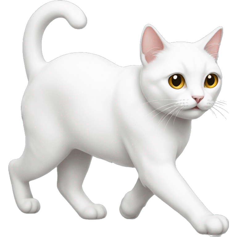 white cat walking  emoji