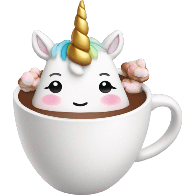 Unicorn with hot cocoa  emoji