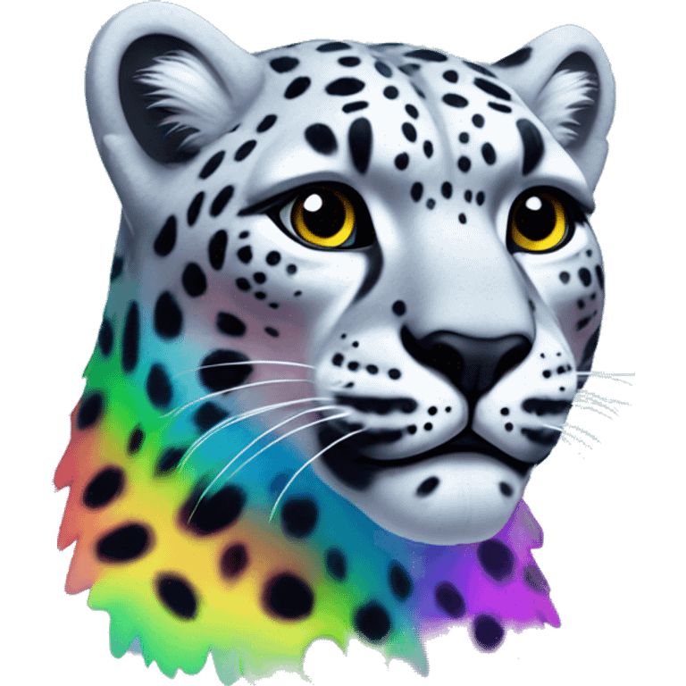 neon rainbow snow leopard emoji