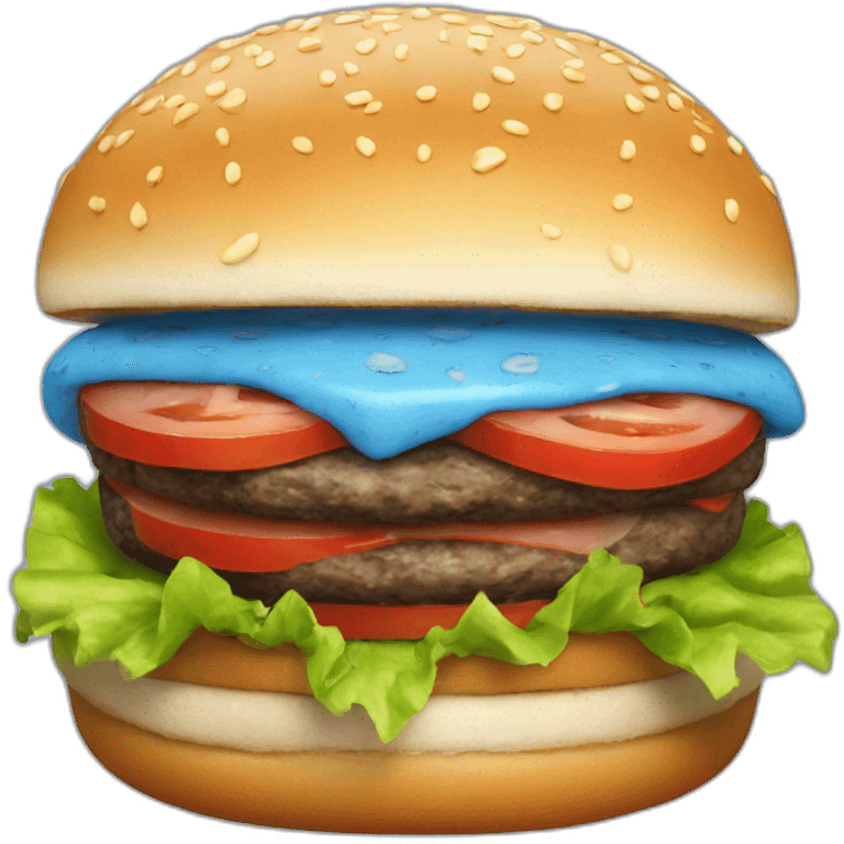 Blue burger emoji